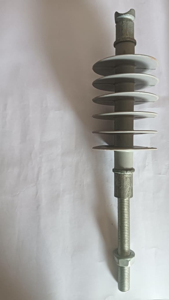 22KV 24mm Short Fly Pin Polymer - Silicone Rubber, Grey, 10kN Load, 558mm Creepage, IEC 61109/IS 14277