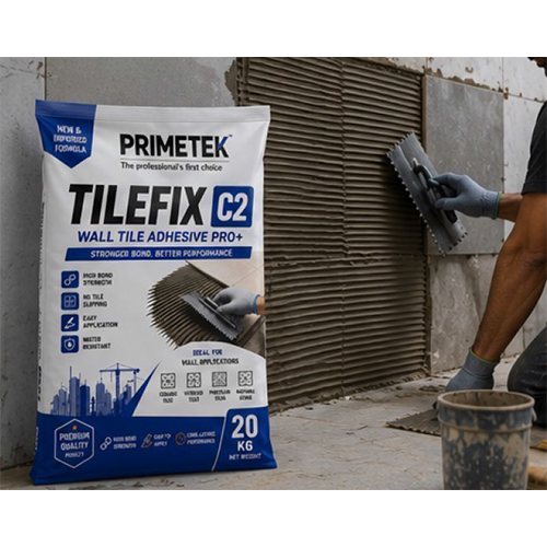 Tilefix C2 Wall Tile Adhesive Pro+ - Polymer Modified Cementitious, 20kg Grey, >10 N/mmâ² Compressive Strength, Water Resistant, Anti-slip