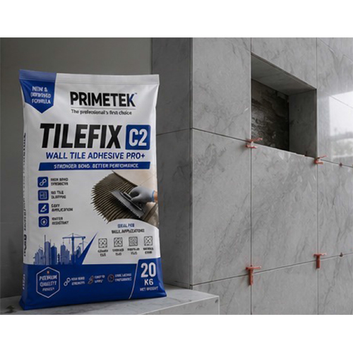 Tilefix C2 Wall Tile Adhesive Pro+ - Polymer Modified Cementitious, 20kg Grey, >10 N/mmâ² Compressive Strength, Water Resistant, Anti-slip