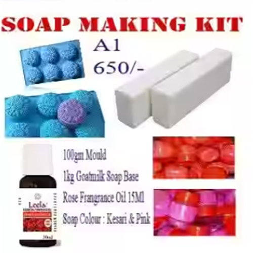 Soap Kit goatmilk Bar 1kg , 1 Frangrance ,2 colour
