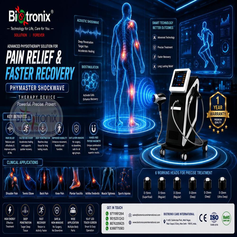 Medical Grade Shockwave Therapy Machine with Six Treatment Heads