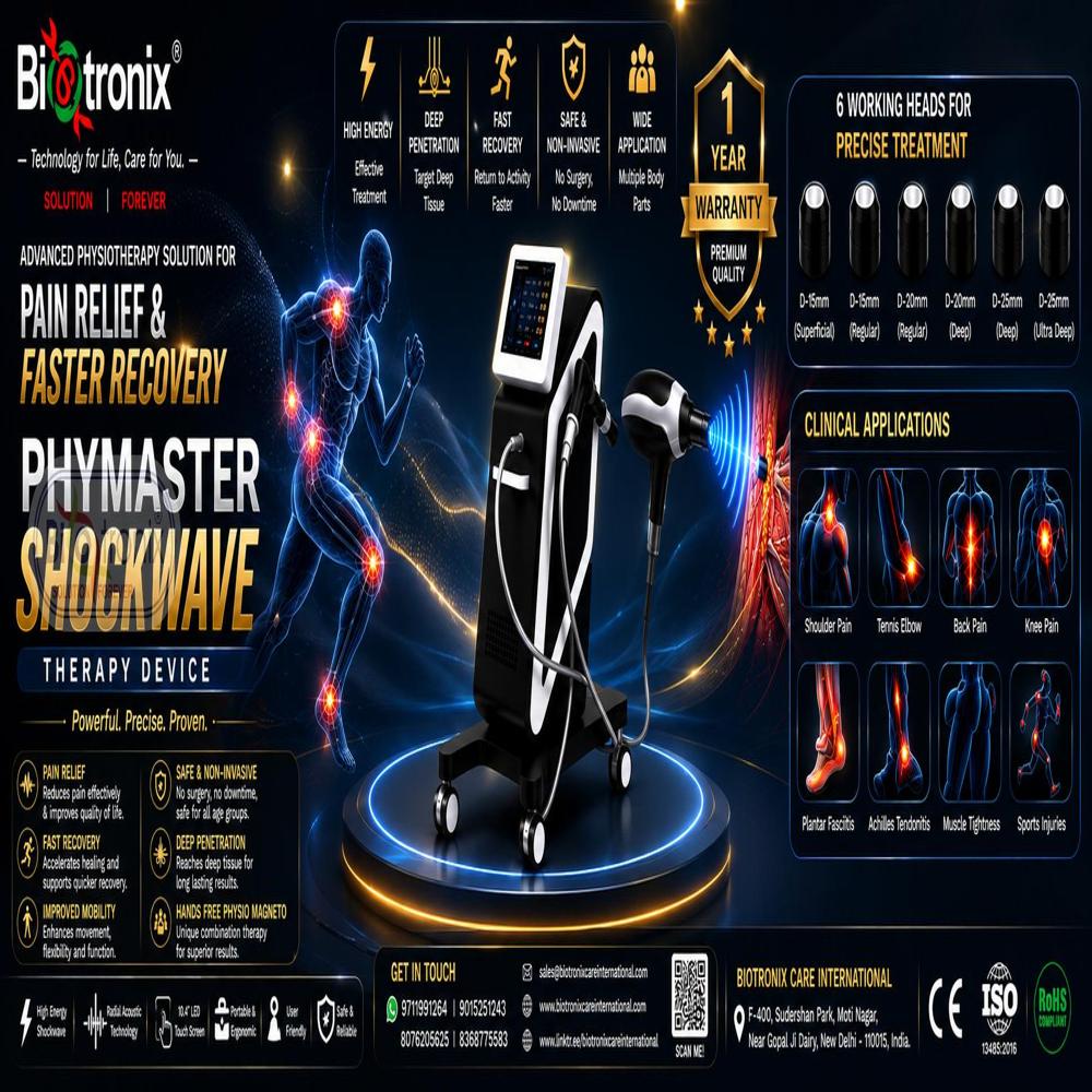 Medical Grade Shockwave Therapy Machine with Six Treatment Heads