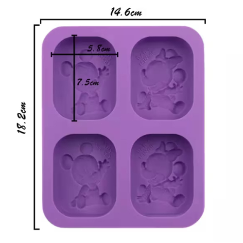 4 cavity Mouse Soap Mould 100 gm