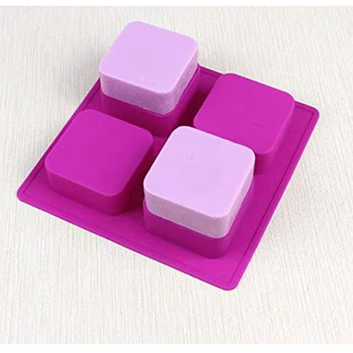 4 Cavity Square Shape Ice Chocolate Candy Decoration Mousse Molds Muffin,Soap Making Tray