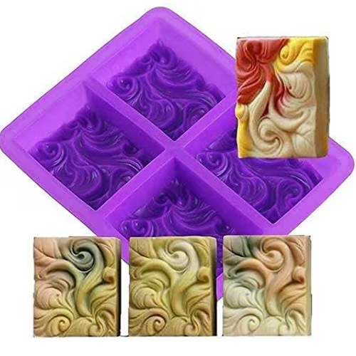 4 Cavity Tray Sea Wave Like Mould for DIY Soap