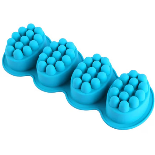 4 Compartment Massage Bar Soap making Tool Silicone Soap Mold With Single-hole Moulds