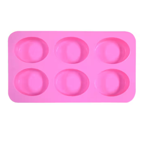 6 cavity oval DIY silica gel cake mold silica gel soap mold