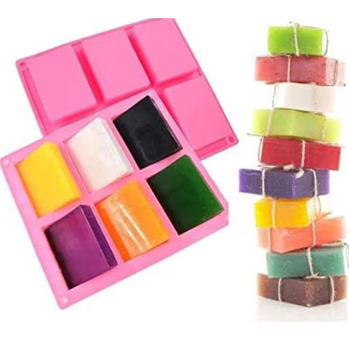 6 Cavity Rectangle Silicone Molds, 6-Cavity Bar Rectangle Molds for Soap Making,
