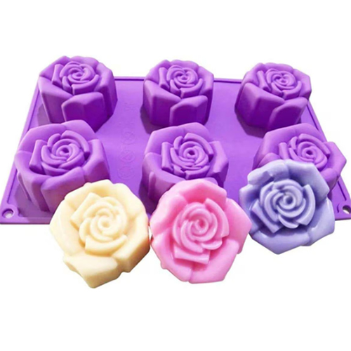 6 Cavity Rose Shaped Soap Mould