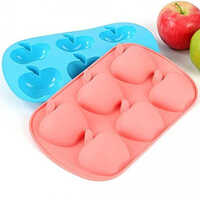 6 Cavity Silicone 3d Apples Muffin Cups Handmade Soap Molds - Food-grade Silicone, 20x12 Cm, Multi-color | Non-stick, Oven & Dishwasher Safe, Flexible