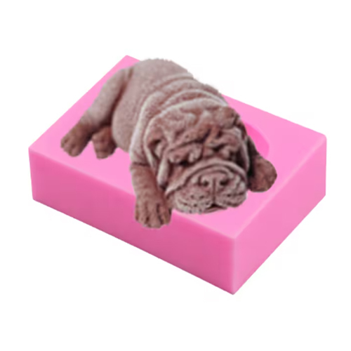 Big Bulldog Cake Mold Pudding Chocolate Soap Making Silicone Molds DIY 3D Dog Soap Mold