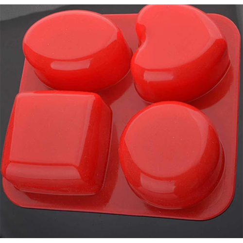Silicone Circle, Square, Oval and Heart Shape Soap Cake Making Mould, Multicolor - 1 piece