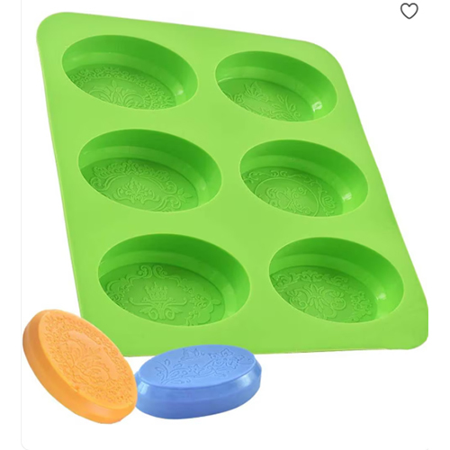 Silicone Oval Soap Molds, 6-Cavities DIY Handmade Soap Mold with Mixed Flower Patterns for Milk Soap