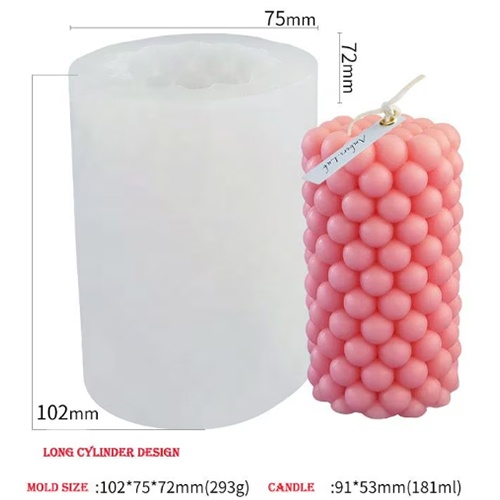 New design 3D Cylinder scented candle silicone mold DIY gypsum plaster mould cylinder shape silicone soap candle mold