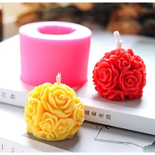 Rose Round Candle Mold Cylinder Silicone Mould for Wedding Gifts Aromatherapy Candle
