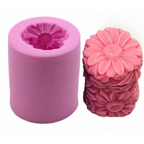 Silicone Pudding Jelly Dessert Chocolate Mould Polymer Clay Molds 3D Rose Cylindrical Candle Form Handmade Soap Mould