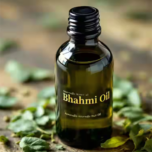 Leela Brahmi Carrier Oil &ndash Premium Herbal Infused Hair & Skin Oil (Gream, 500ml)