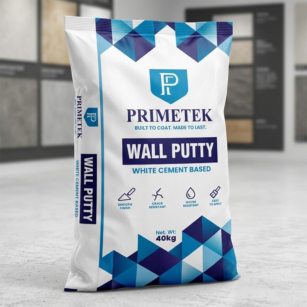 Wall Putty - Cement-Based 40kg White, Fine Powder, Strong Bonding & Crack Resistant, Smooth Matte Finish