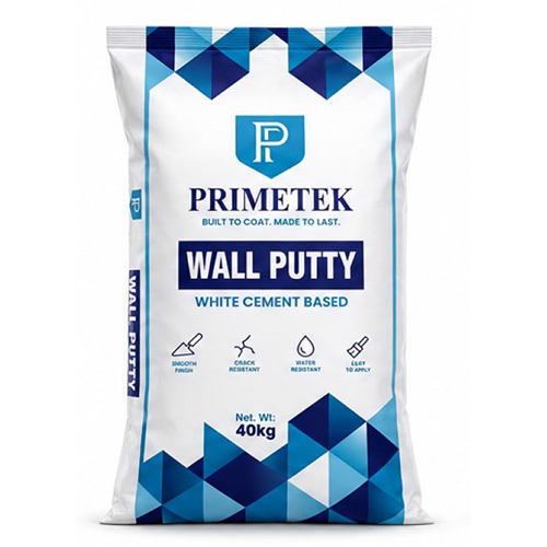 Wall Putty - Cement-based 40kg White, Fine Powder, Strong Bonding & Crack Resistant, Smooth Matte Finish