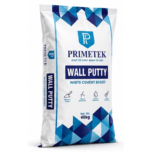 Wall Putty - Cement-based 40kg White, Fine Powder, Strong Bonding & Crack Resistant, Smooth Matte Finish