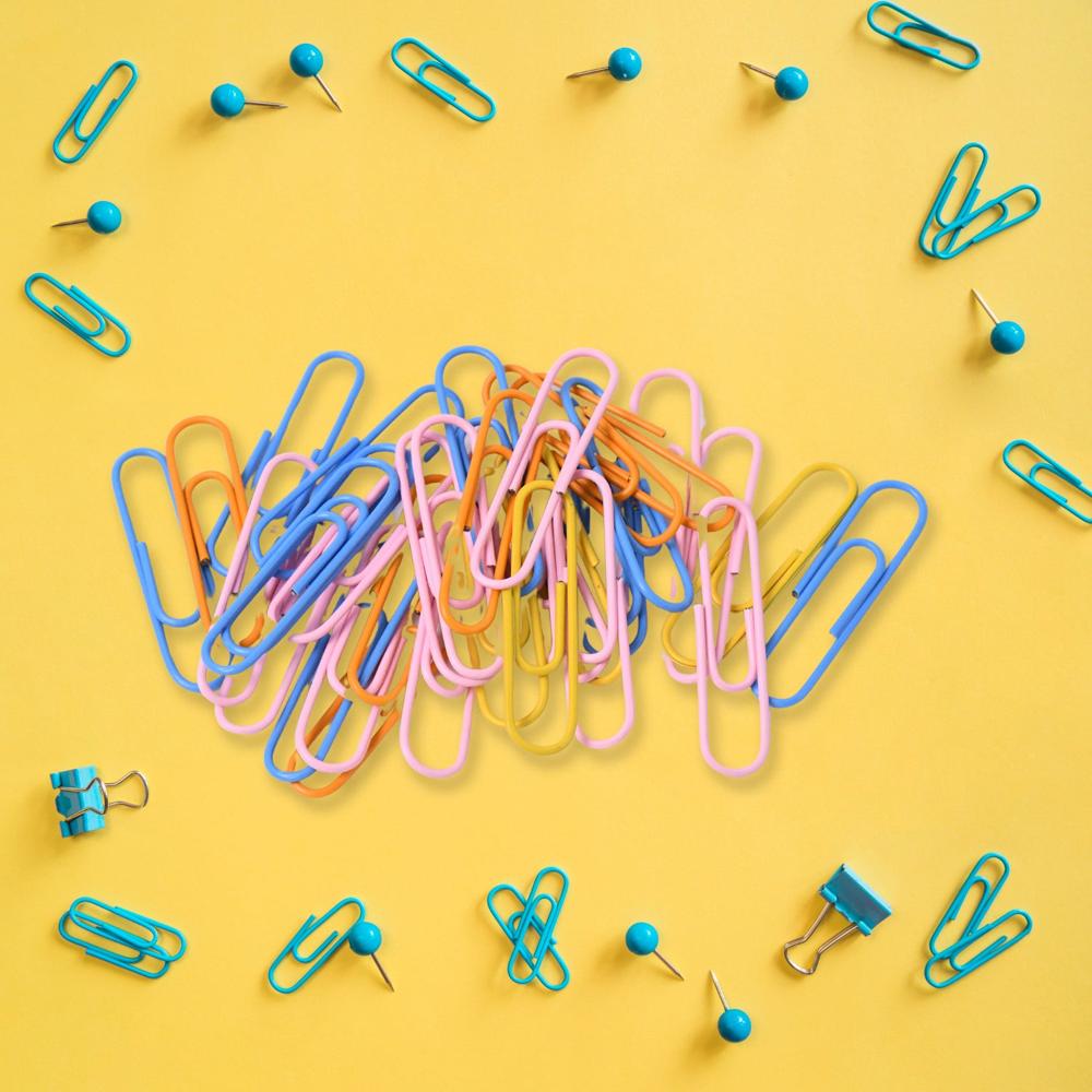 Binder Clips Paper Clips, Push Pins for Office and School Supplies (68 Pcs Set)