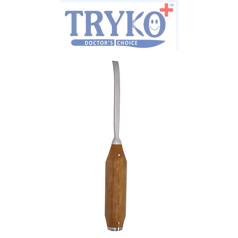 Bone Chisel Tikki Wali Curved Fiber Handle 10 mm Brand TRYKO+