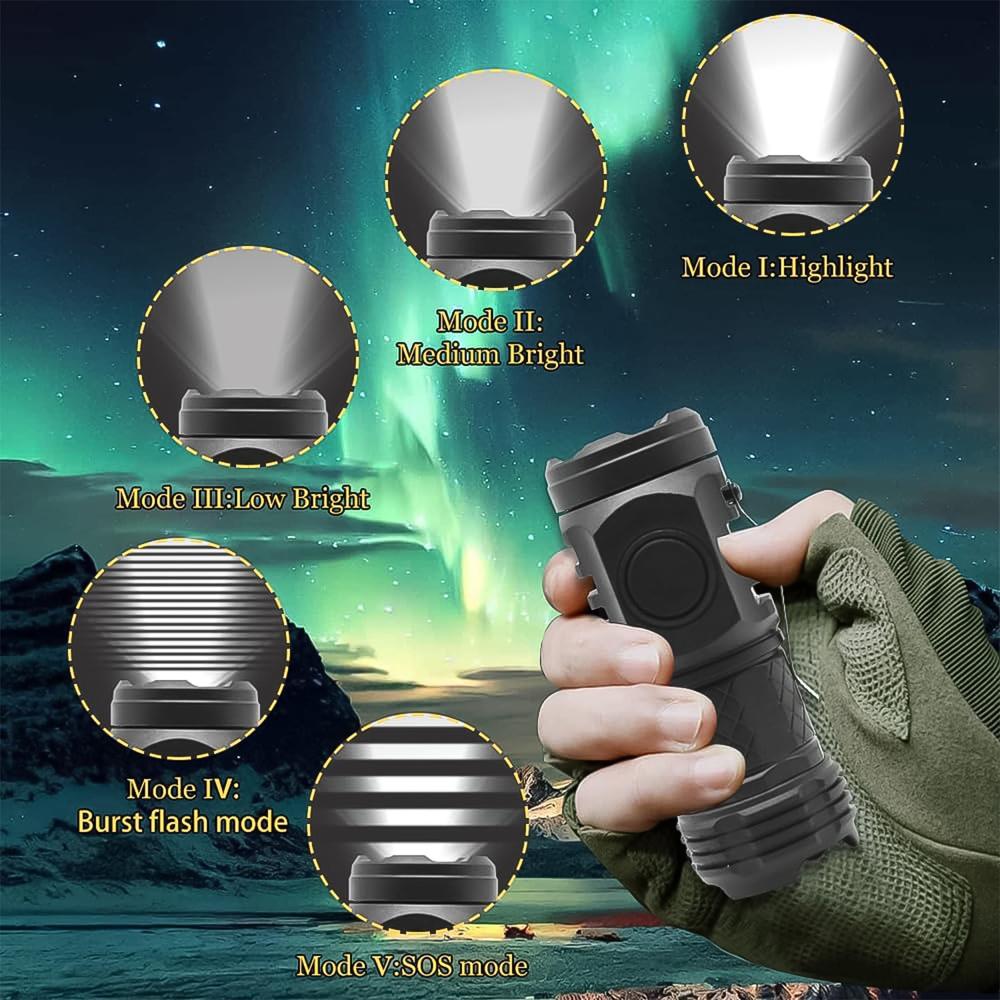 Small Led Torch, 5 Lighting Modes (1 Pc)