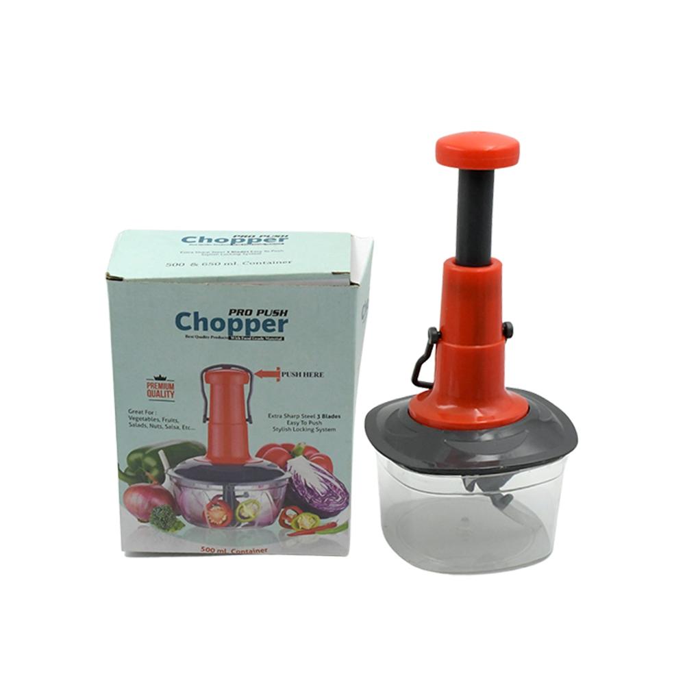 Manual Food Chopper (650ml): 3 Stainless Steel Blades, Locking System, Anti-Slip