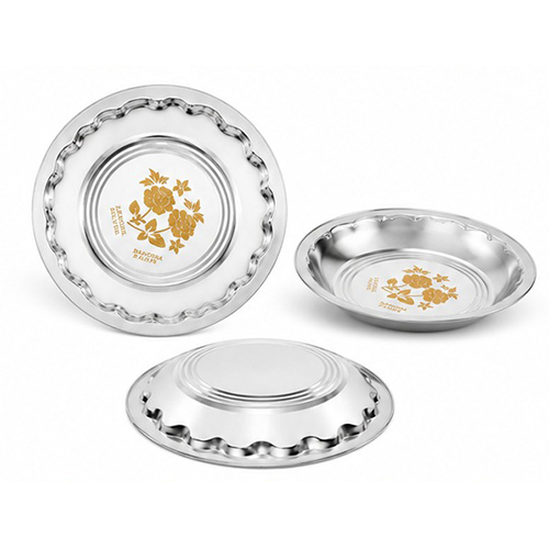Stainless Steel Dinner Border Plate