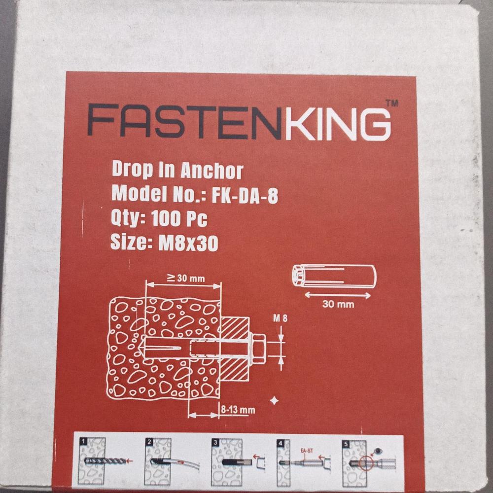 FASTENKING DROP IN ANCHOR  BULLET FASTENERS M 8 