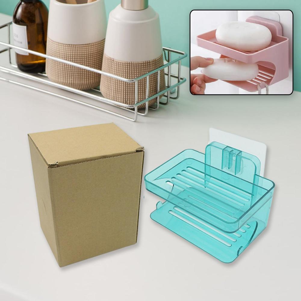 Wall Mounted 2 Layer Soap Holder with Hook (2 Layer 1 Pc)