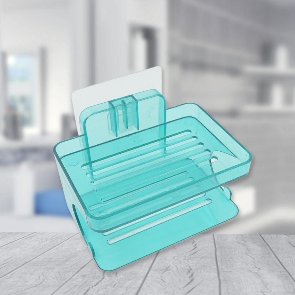 Wall Mounted 2 Layer Soap Holder with Hook (2 Layer 1 Pc)