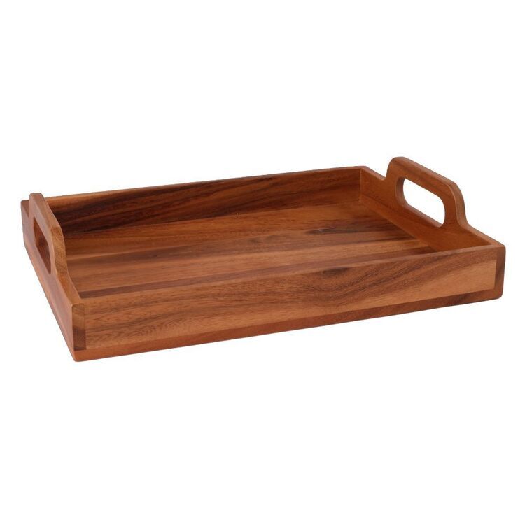 Wooden Serving Tray - Color: Natural Brown