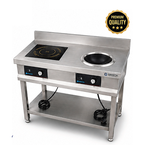 2 Burner Induction Range 1 Flat + 1 Wok