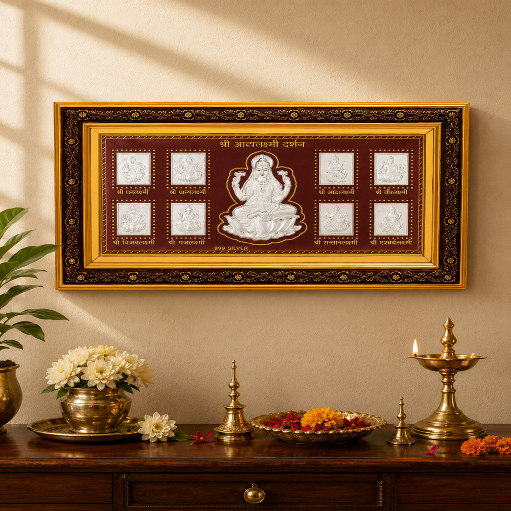 999 Pure Silver Ashta Laxmi Frame