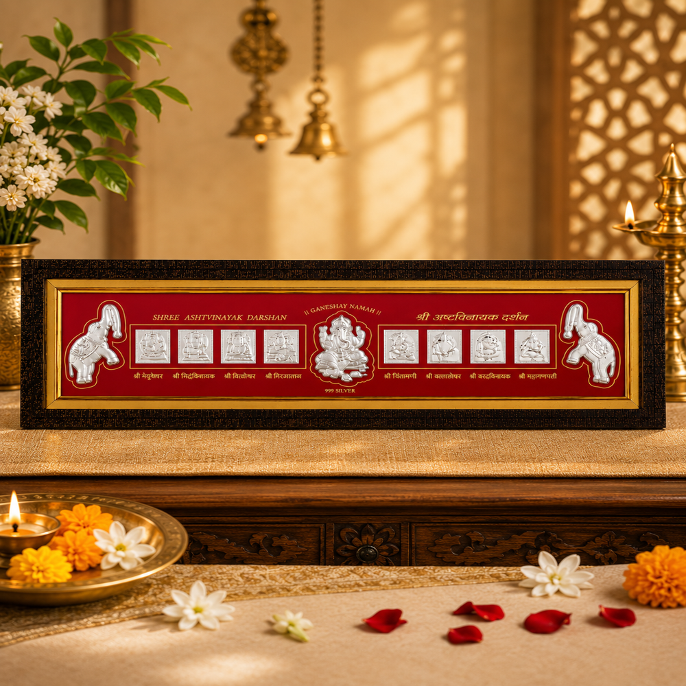 999Pure Silver Ashta Ganesh Frame