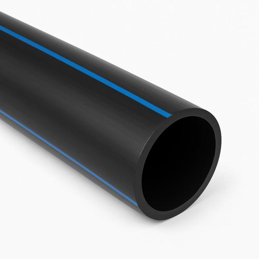 90mm Hdpe Water Pipe - High Density Polyethylene, Black With Blue Stripes, Pn 6-16 Pressure | Corrosion Resistant, Uv Resistant, Leak-proof Fusion Joints, Flexible, Lightweight