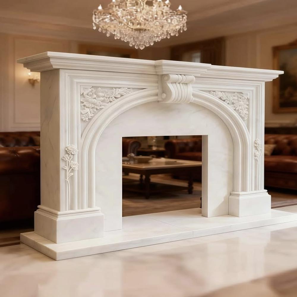 White Marble Fireplace - Capacity: Not Applicable Kg