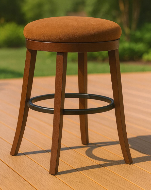 Wooden Bar Stool Round Backless Counter Stool