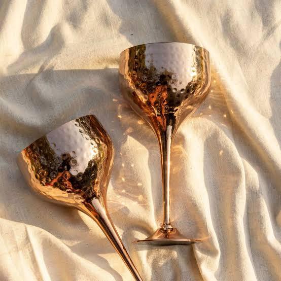 COPPER GLASS - Pure Copper, Medium 250-350 ml, Vintage Hammered Finish | Handcrafted, Corrosion Resistant, Antibacterial