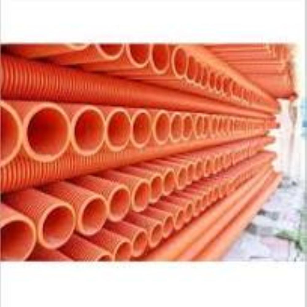 160mm Double Wall Corrugated Pipes - Hdpe, Orange, 6m Length | High Ring Stiffness, Smooth Inner Surface, Uv Resistant, Leak-proof Jointing