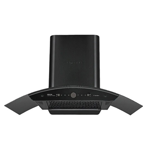 Lavendor Modular Kitchen Chimney - Copper Motor, 60/75/90 Cm, Black Finish | Curved Glass, Led Lamp, Auto Clean