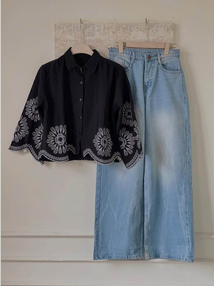 Black Shirt With Blue Jeans