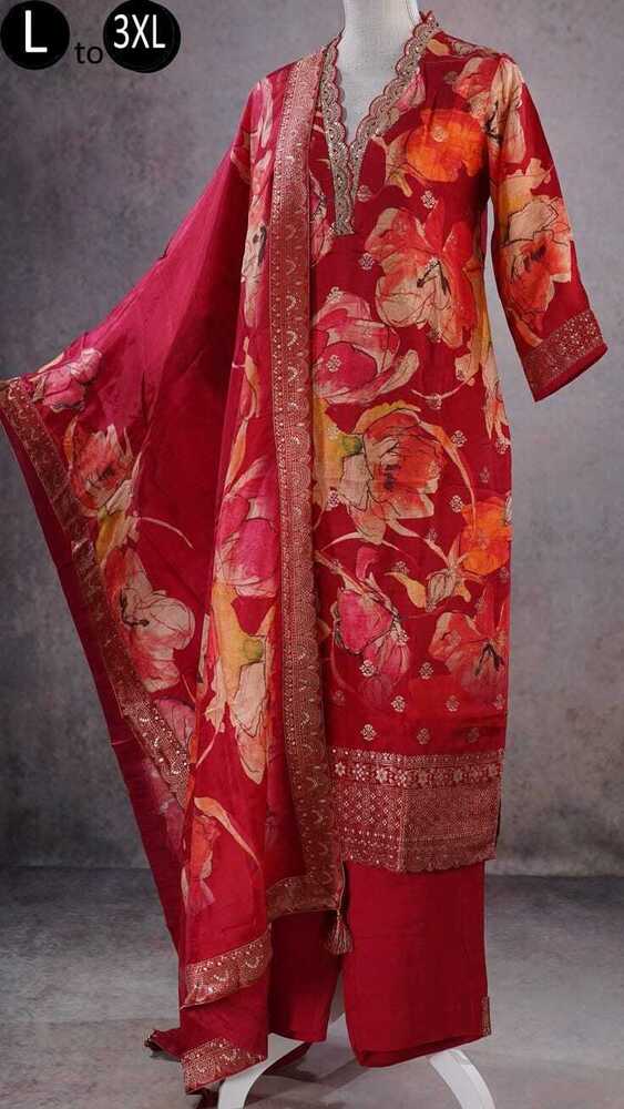Designer Cotton Kurti With Pattern Work And Bijaya Gota