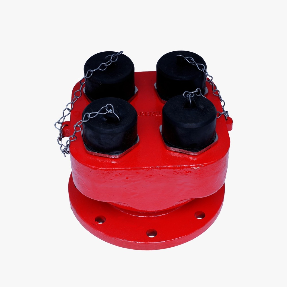 Red Four Way Breeching Inlet Valve