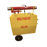 200l Fire Mobile Foam Unit - Mild Steel, Yellow With Red Nozzle, 225 Lpm, Epoxy Powder Coated, Wheeled Trolley Mounted