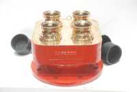 Safe Pro 4 Way Collecting Head - Cast Iron/mild Steel, Red Epoxy Coated, Brass Outlets | Four-way Water Inlet, Detachable Caps, Up To 1800 Lpm