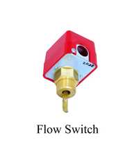 Paddle Type Liquid Flow Sensor Switch - Stainless Steel Paddle, 1/2 Bsp, Red And Brass | Spdt Circuit, Ip65, Adjustable Paddle Length, 10a, 250v Ac