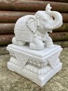 2 feet White Marble Elephant Statue for Home Decor | Handcrafted Marble Elephant Pair