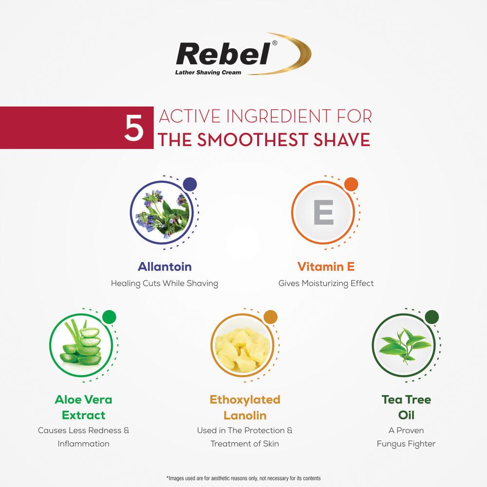 Rebel Premium Shaving Cream 105g - Characteristics: Gentle On Skin
